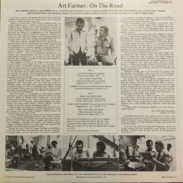 Art Farmer - On The Road (LP, Album)