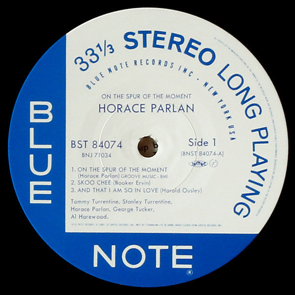 Horace Parlan Quintet - On The Spur Of The Moment (LP, Album, RE)