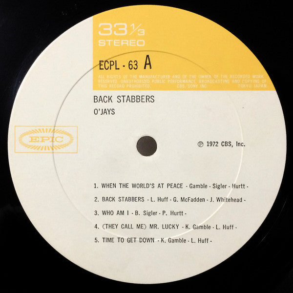 O'Jays* - Back Stabbers (LP, Album)