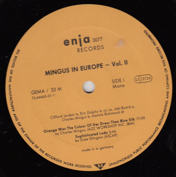 The Charles Mingus Quintet - Mingus In Europe Volume II(LP, Album, ...