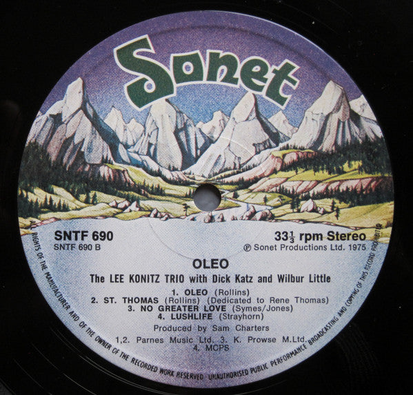 The Lee Konitz Trio - Oleo (LP, Album, RE)
