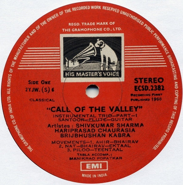 Pandit Shiv Kumar Sharma - Call Of The Valley(LP, Album)