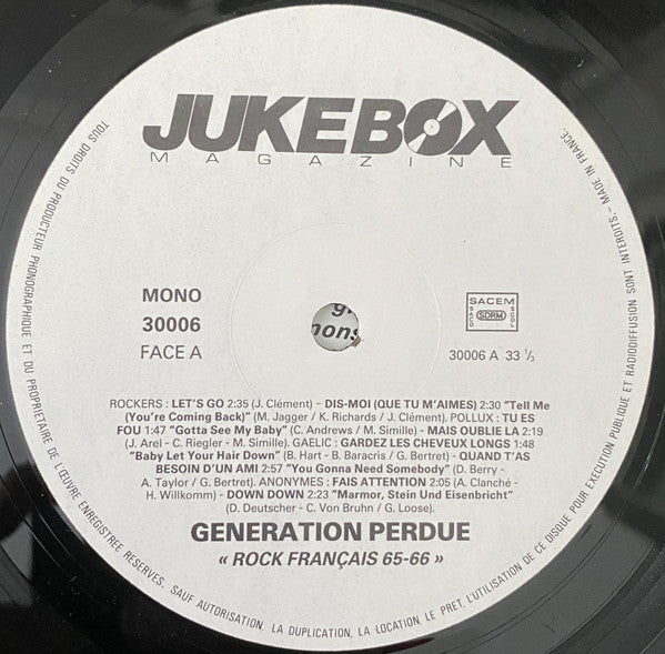 Various - Generation Perdue (Rock Français 65-66) (LP, Comp)