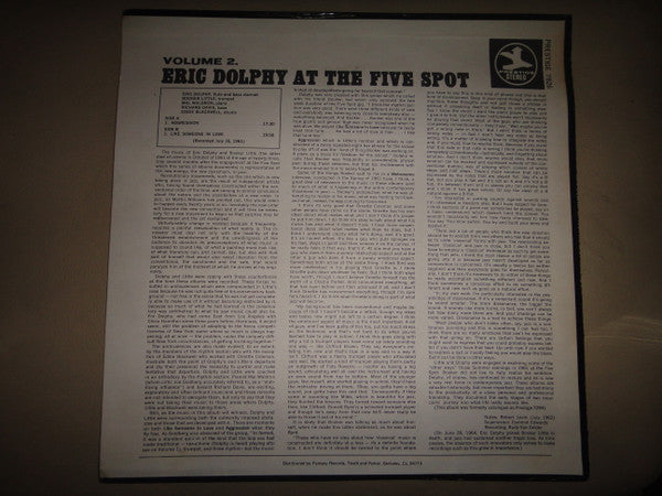 Eric Dolphy - At The Five Spot Volume 2 (LP, Album, RE)