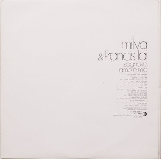 Milva & Francis Lai - ミルバ、フランシス・レイと歌う = Sognavo Amore Mio (LP, Album)