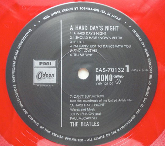 The Beatles - A Hard Day's Night (LP, Album, Mono, RE, Red)