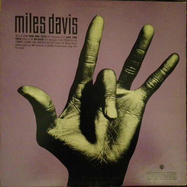 Miles Davis - Tutu (12"", Maxi, Promo)