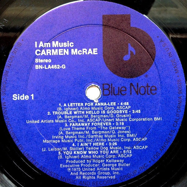 Carmen McRae - I Am Music (LP, Album)