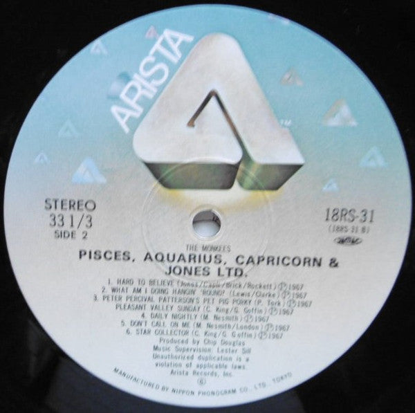 The Monkees - Pisces, Aquarius, Capricorn & Jones Ltd. (LP, Album, RE)