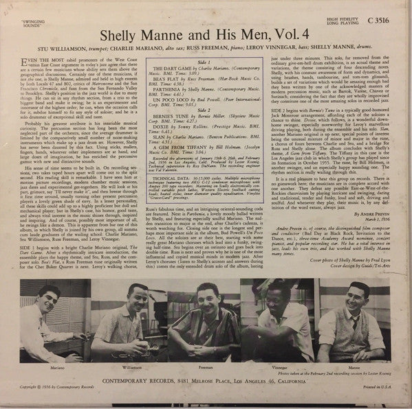 Shelly Manne & His Men - Vol. 4 - Swinging Sounds (LP, Album)