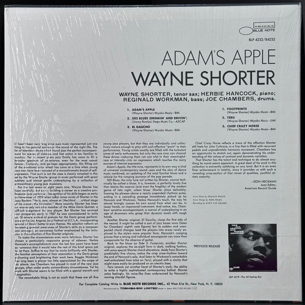 Wayne Shorter - Adam's Apple (LP, Album, RE)