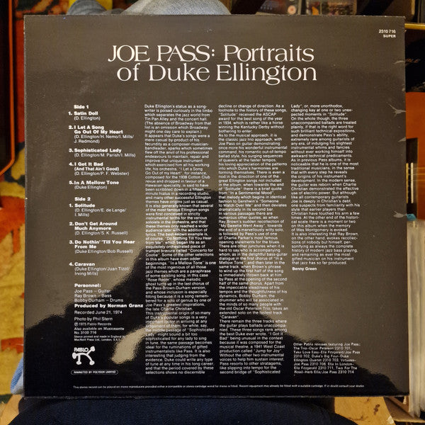 Joe Pass - Portraits Of Duke Ellington (LP, Album)