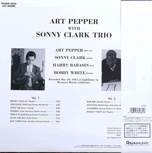 Art Pepper - Art Pepper With Sonny Clark Trio Vol. 1(LP, Album, RE)