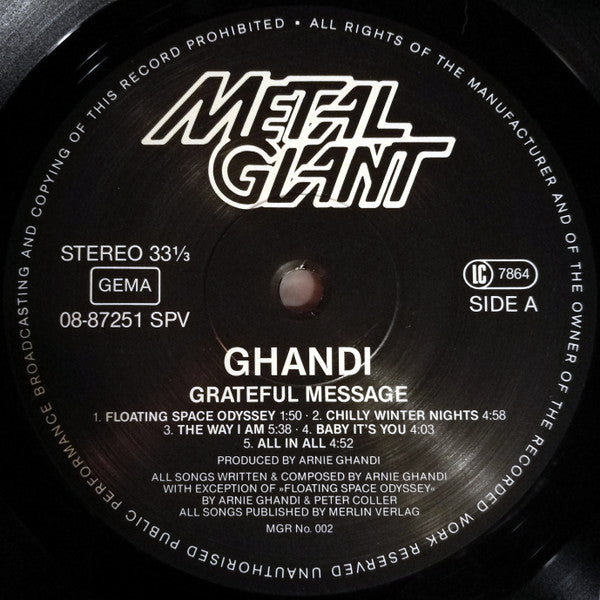 Ghandi (4) - Grateful Message (LP, Album)