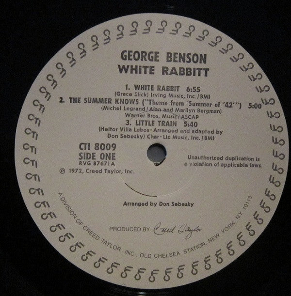 George Benson - White Rabbit (LP, Album, RE)