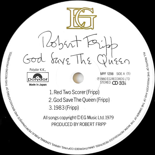 Robert Fripp - God Save The Queen / Under Heavy Manners (LP, Album)
