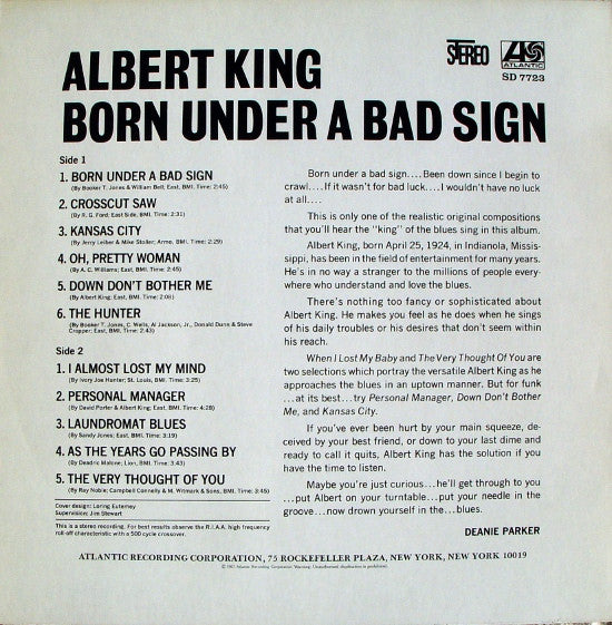 Albert King - Born Under A Bad Sign (LP, Album, RE)