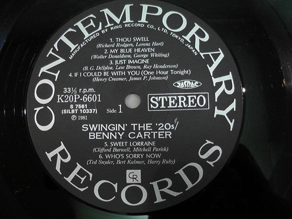 The Benny Carter Quartet - Swingin' The '20s (LP, Album, RE)