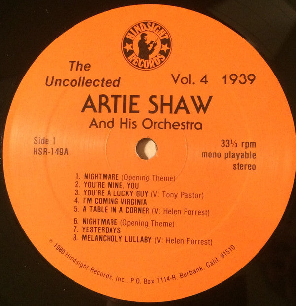 Artie Shaw And His Orchestra - The Uncollected Vol. 4, 1939 (LP, Al...