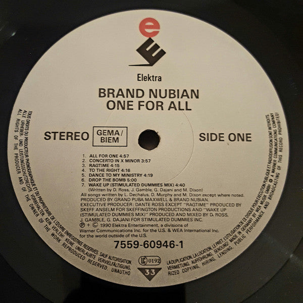 Brand Nubian - One For All (LP, Album)