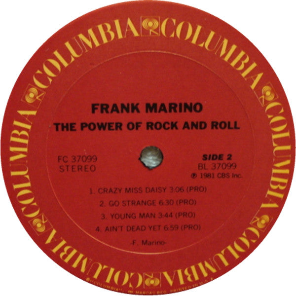 Frank Marino - The Power Of Rock And Roll (LP, Album, Pit)