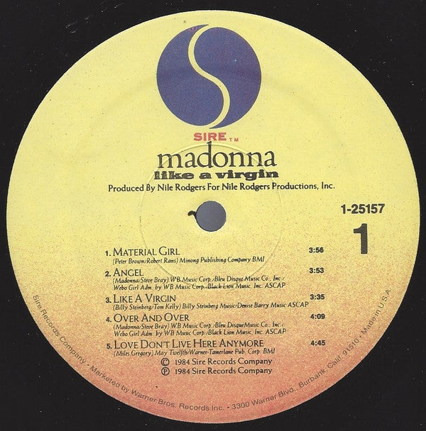 Madonna - Like A Virgin (LP, Album, Spe)