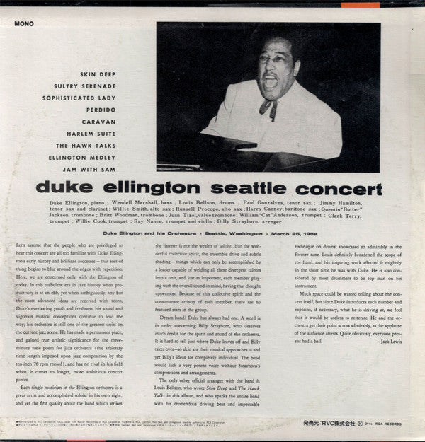 Duke Ellington & His Orchestra* - Seattle Concert (LP, Album, RE)