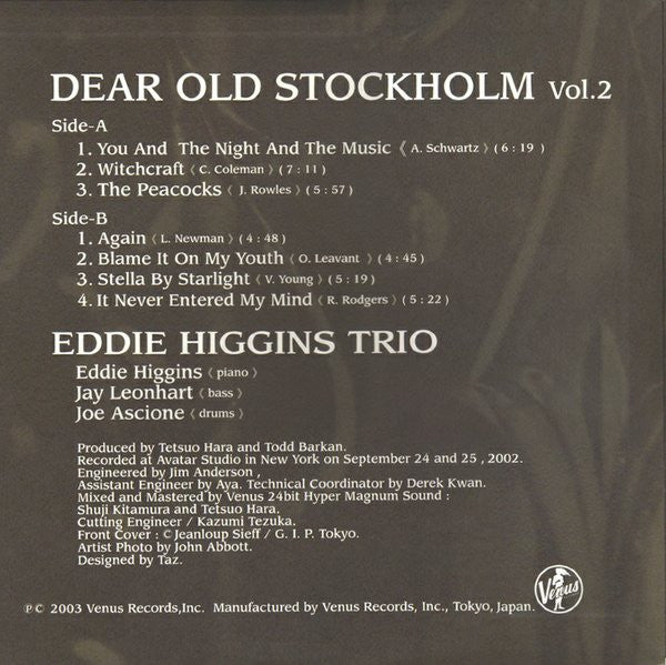 Eddie Higgins Trio* - Dear Old Stockholm Vol. 2 (LP, Album, Ltd, 180)