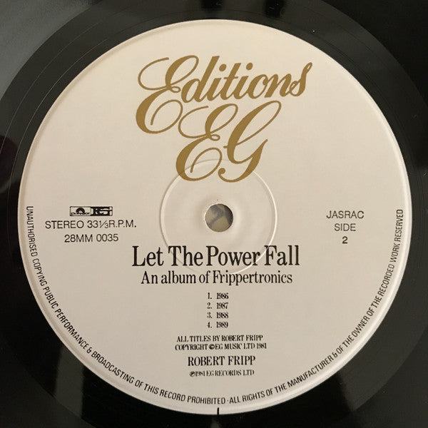 Robert Fripp - Let The Power Fall (LP, Album)