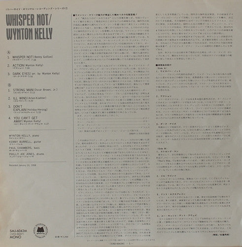 Wynton Kelly - Whisper Not (LP, Album, Mono, RE)