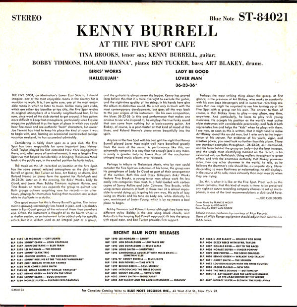 Kenny Burrell - On View At The Five Spot Cafe(LP, Album, RE)