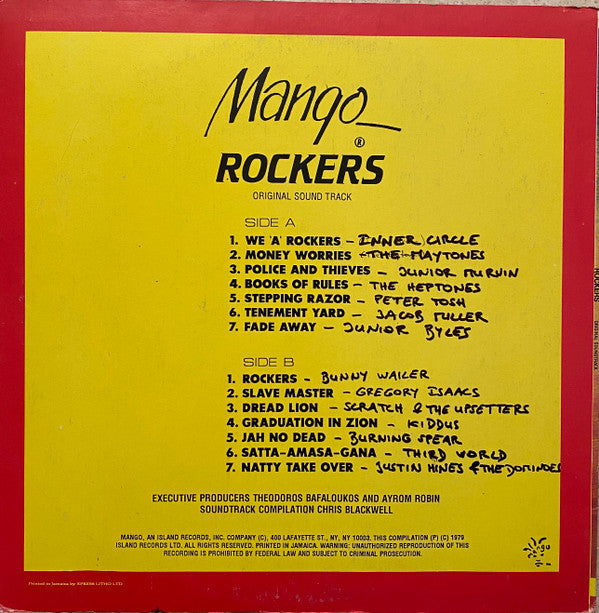 Various - Rockers (Original Soundtrack Recording) (LP, Comp, RE)