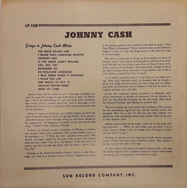 Johnny Cash - With His Hot And Blue Guitar (LP, Album, RE)