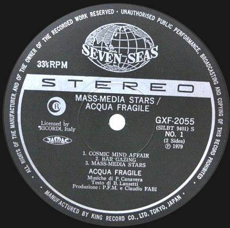 Acqua Fragile - Mass-Media Stars (LP, Album)