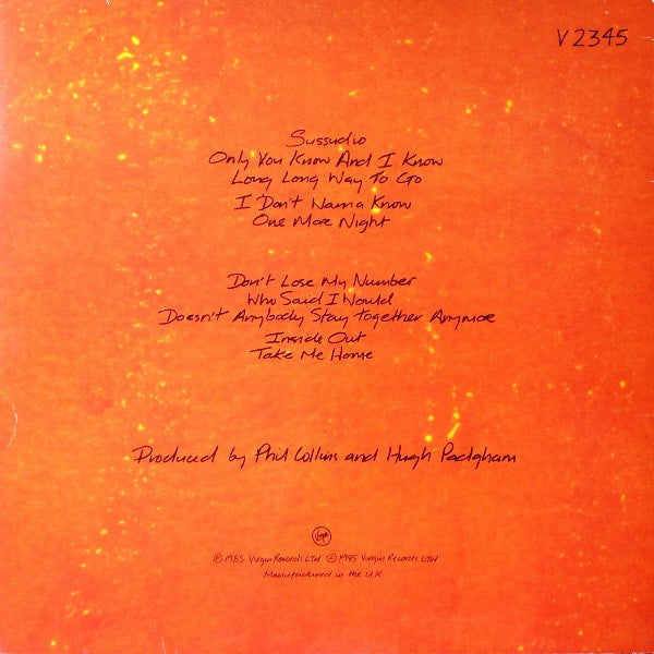Phil Collins - No Jacket Required (LP, Album, Ora)