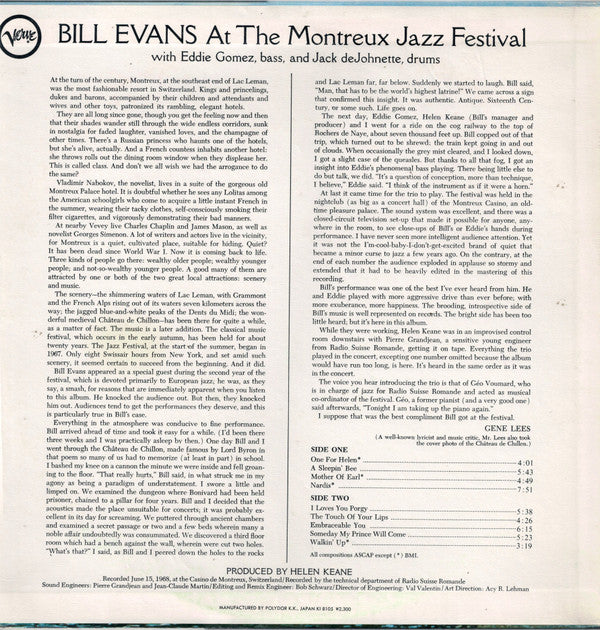 Bill Evans - At The Montreux Jazz Festival (LP, Album, RE)