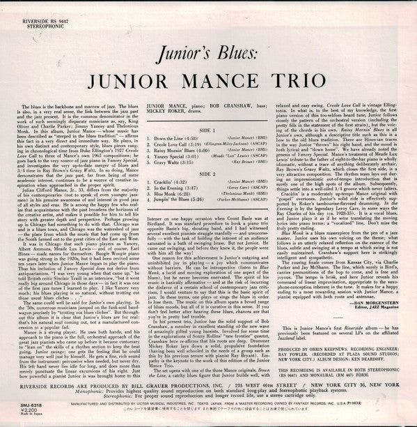 Junior Mance Trio - Junior's Blues (LP, Album, RE)