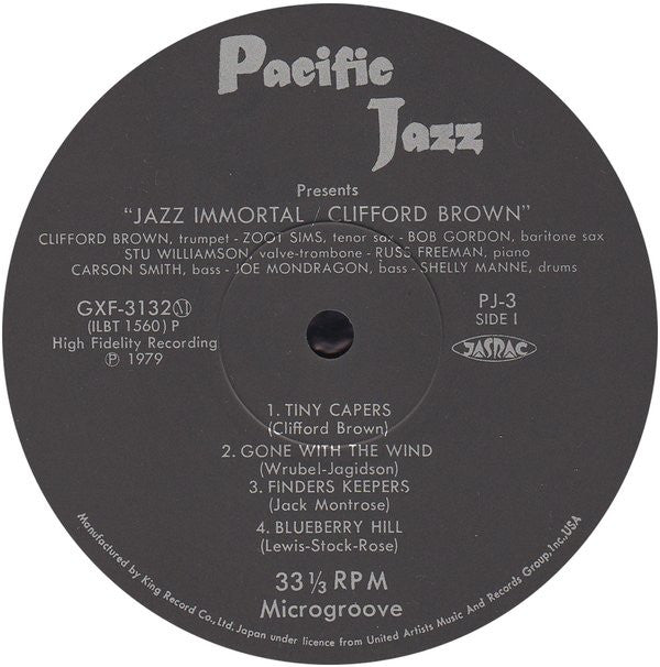 Clifford Brown Featuring Zoot Sims - Jazz Immortal (LP, Album, RE)