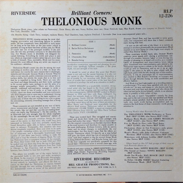 Thelonious Monk - Brilliant Corners = ブリリアント・コーナーズ(LP, Album, Mono,...