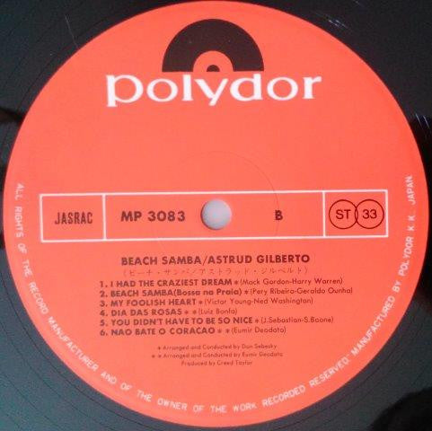 Astrud Gilberto - Beach Samba (LP, Album)