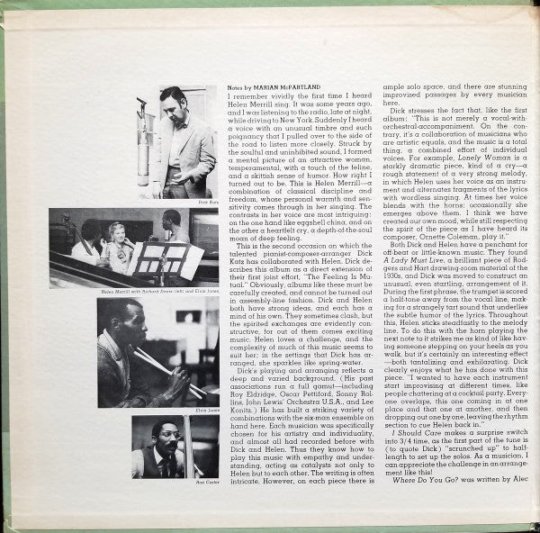Helen Merrill / Dick Katz - A Shade Of Difference (LP, Album, Gat)