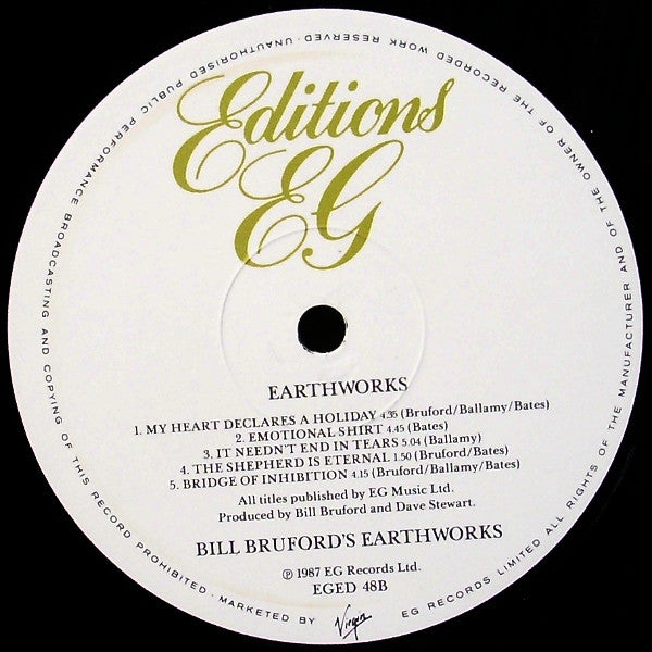 Bill Bruford's Earthworks - Earthworks (LP, Album)