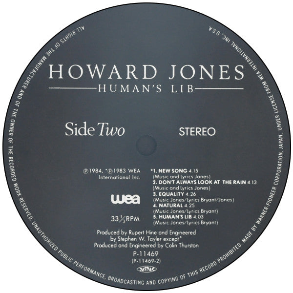 Howard Jones - Human's Lib (LP, Album)