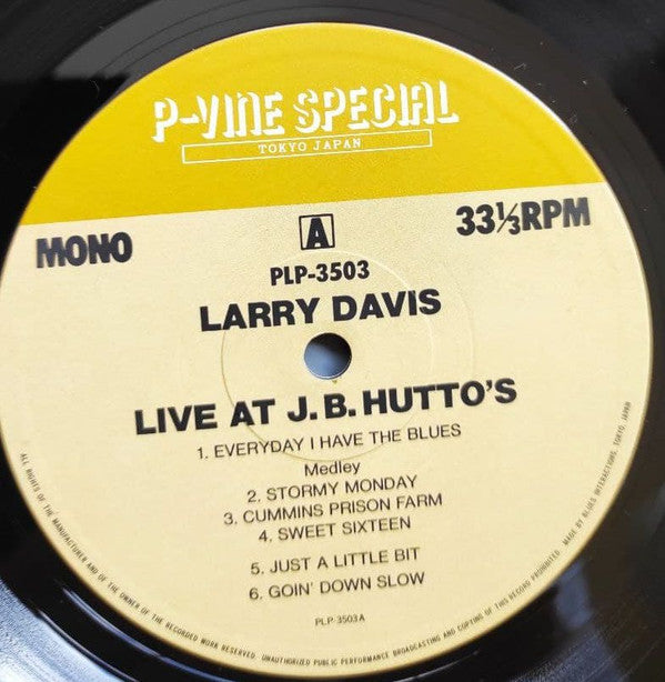 Larry Davis (4) - Live At J.B.Hutto's (LP, Album, Mono)