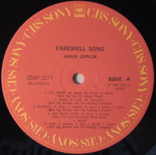 Janis Joplin - Farewell Song (LP, Album)