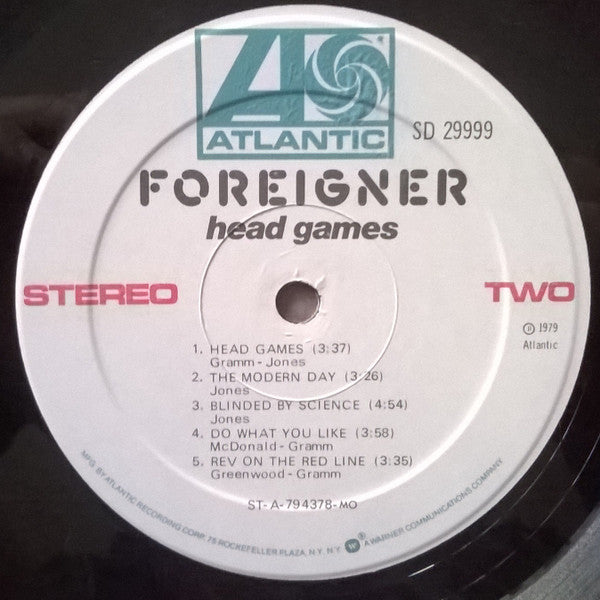 Foreigner - Head Games (LP, Album, MO )