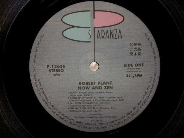 Robert Plant - Now And Zen (LP, Album, Promo)