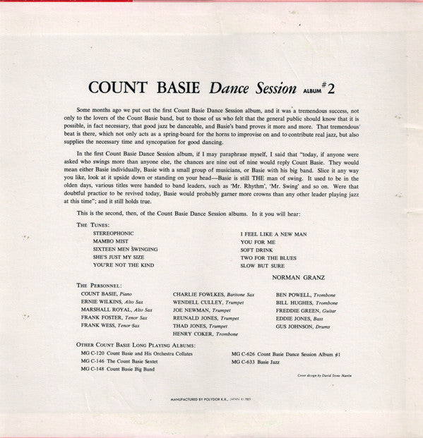 Count Basie - Dance Session Album #2 (LP, Album, Mono, RE)