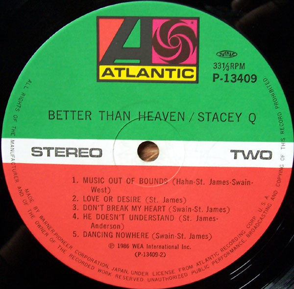 Stacey Q - Better Than Heaven (LP, Album)