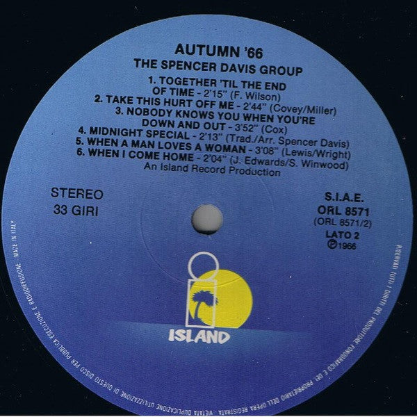 The Spencer Davis Group - Autumn '66 (LP, Album, RE)